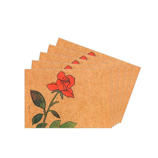 ポストカードセット日本画 粟津義典/バラ一輪(42)