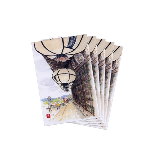 ポストカードセットならほっとあーと-秦幸子画-／二月堂（33）×5枚セット