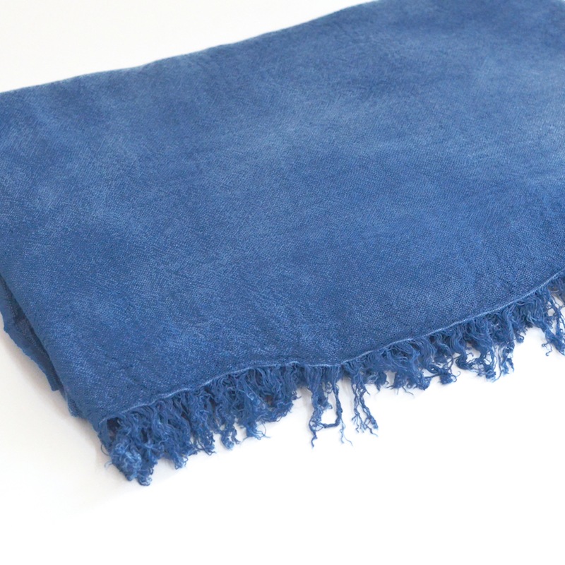 アダンの蚊帳ストールショール ワイド 天然藍