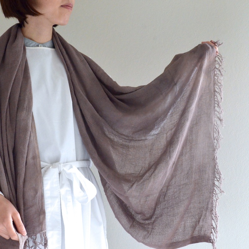 アダンの蚊帳ストールショール ワイド 古代紫