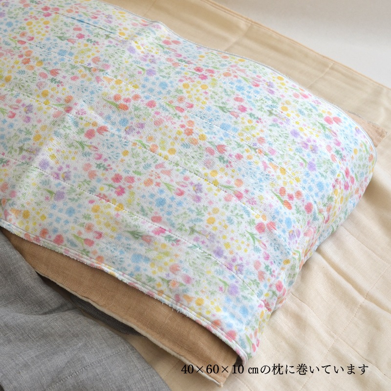 蚊帳織りスリムバスタオル  花畑