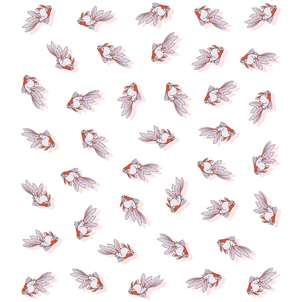 絵便りふきん 金魚