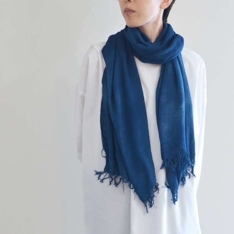アダンの蚊帳ストールショール レギュラー 天然藍