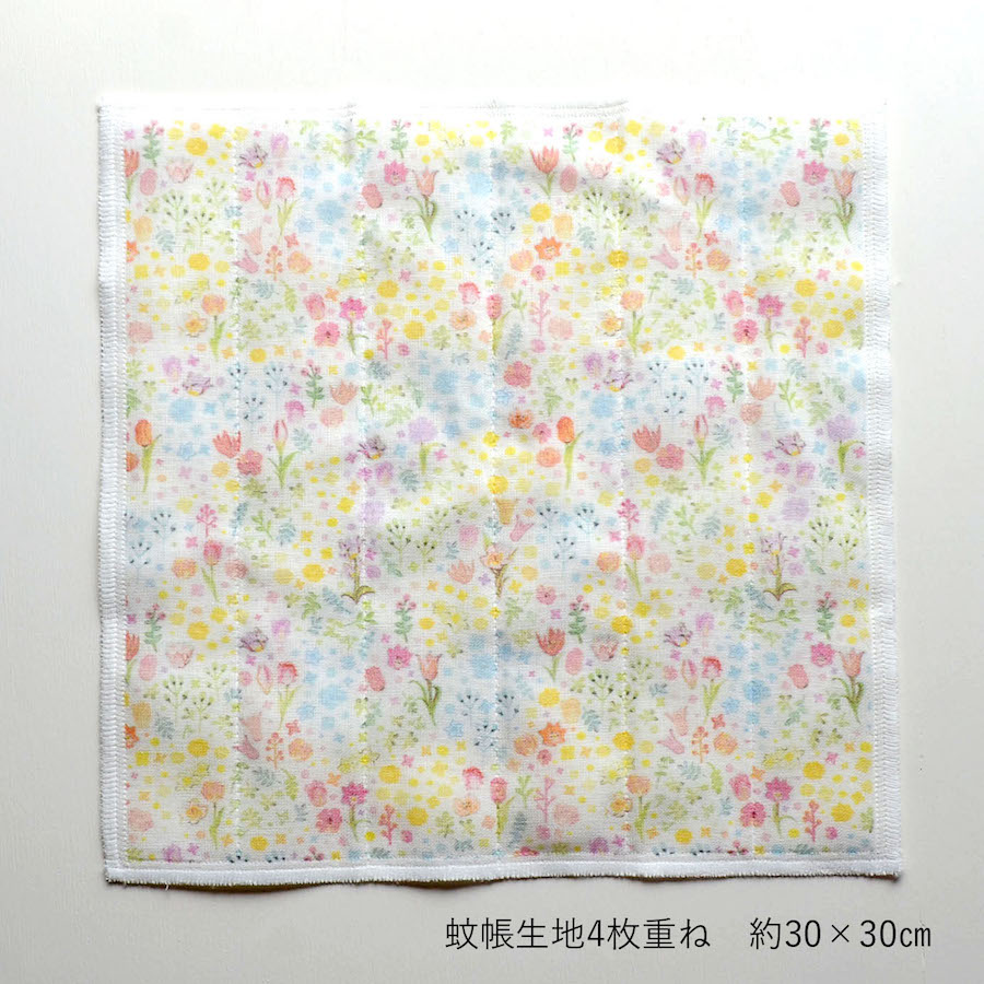 絵便りハンカチ　花畑