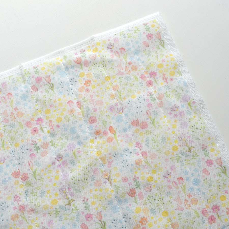 絵便りハンカチ　花畑