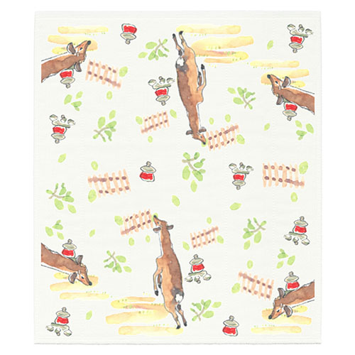 絵便りふきん 冬の鹿