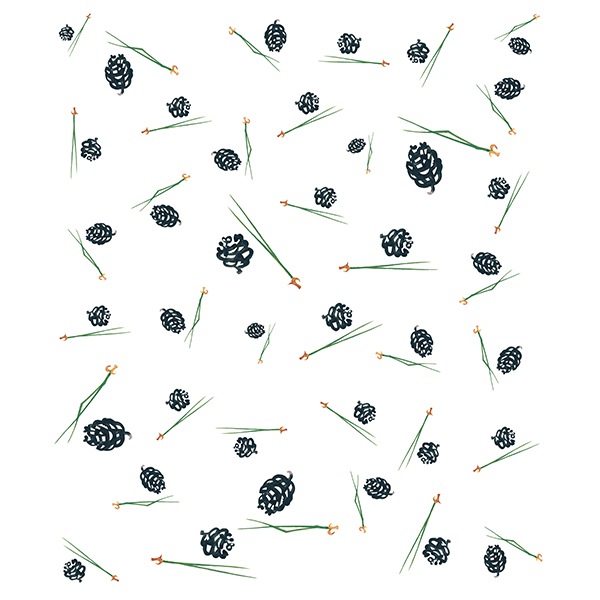 絵便りふきん 松葉