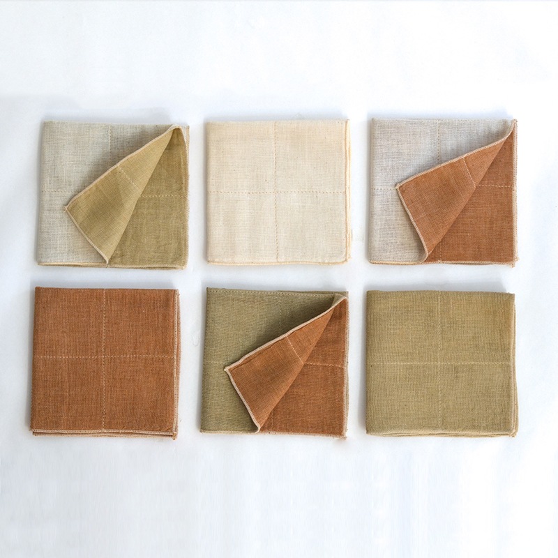 蚊帳織りミニタオル  オーガニックコットン アイボリーグリーン