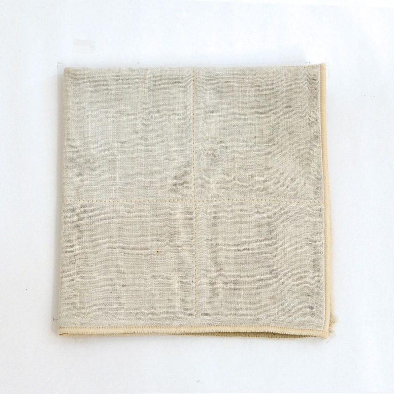 蚊帳織りミニタオル  オーガニックコットン アイボリーグリーン