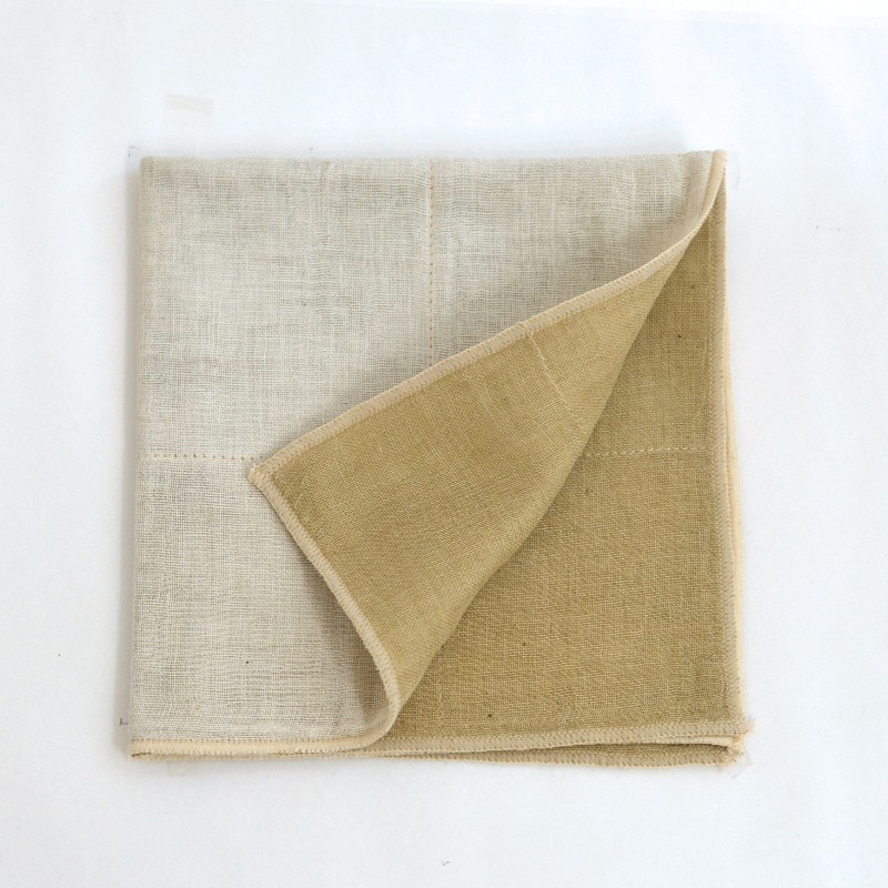 蚊帳織りミニタオル  オーガニックコットン アイボリーグリーン