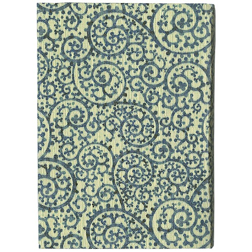 ふすま地ブックカバー文庫　蛸唐草模様-紺青 (こんじょう）