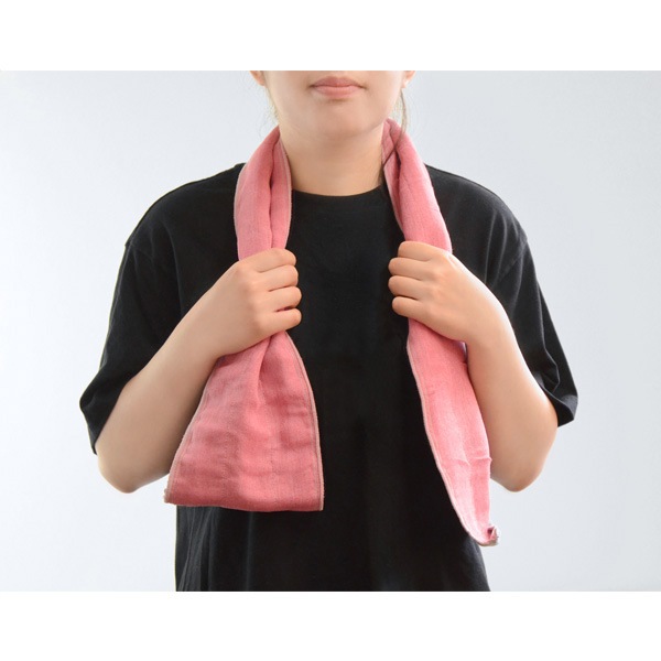 備長炭色合わせウォーキングタオル　茜色