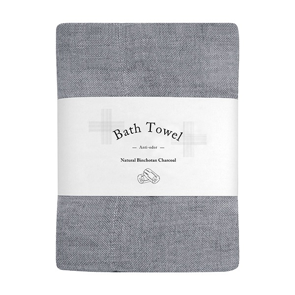 蚊帳織りバスタオル 　-備長炭-