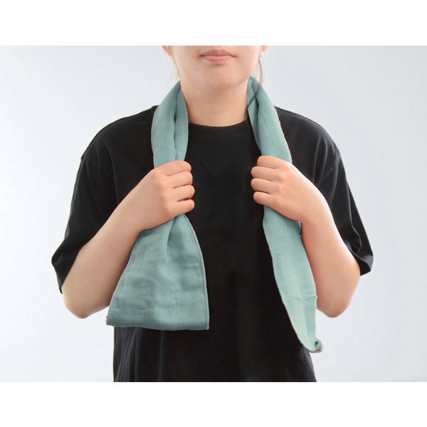 備長炭色合わせウォーキングタオル　水浅葱