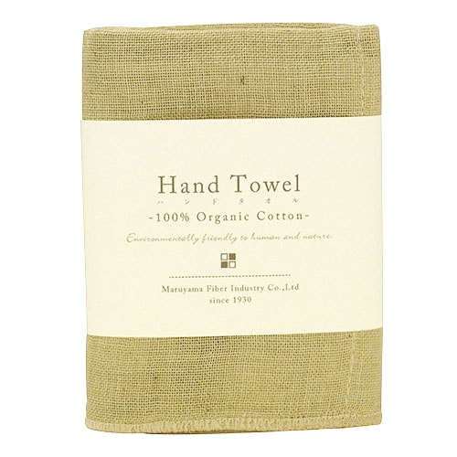 蚊帳織りハンドタオル オーガニックコットン グリーン