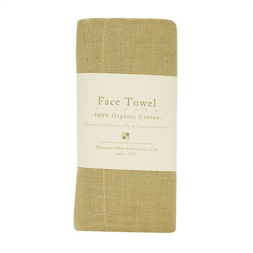 蚊帳織りフェイスタオル　オーガニックコットン　グリーン