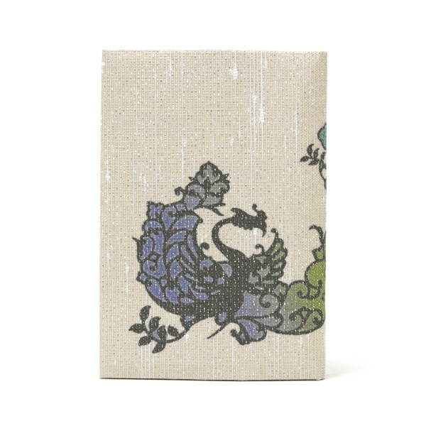ふすま地ブックカバー文庫  -シルクロード柄- 青鳳凰