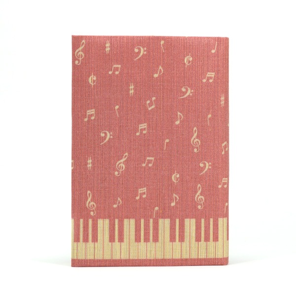 ふすま地ブックカバー文庫 ピアノ（赤）
