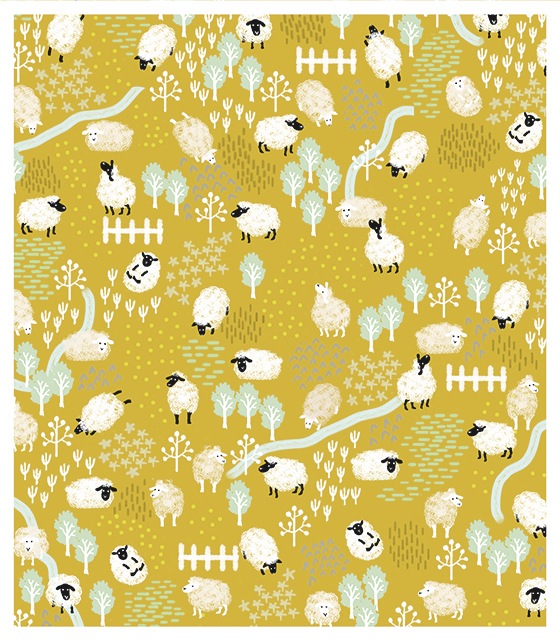 絵便りふきん　Fluffy Sheep（フラッフィ シープ）