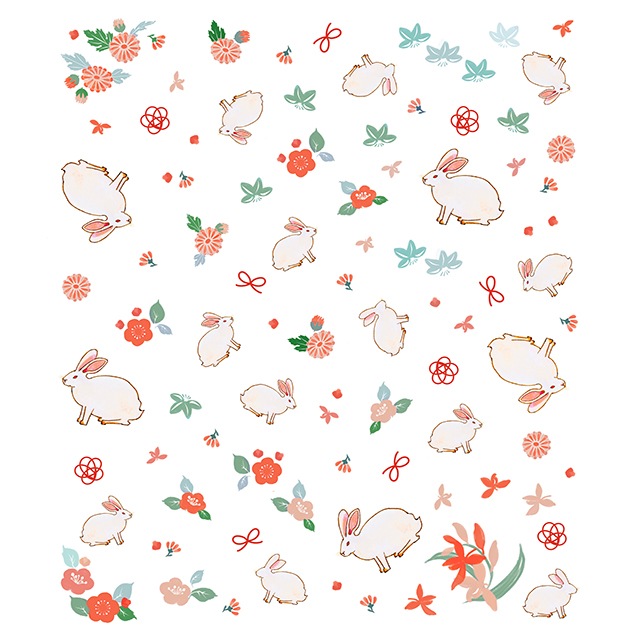 絵便りふきん　卯