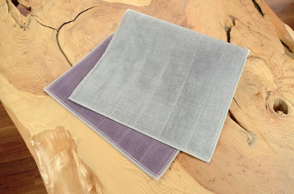 備長炭色合わせティータオル　紫苑色