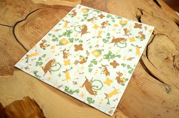 絵便りふきん ブレーメンの音楽隊柄