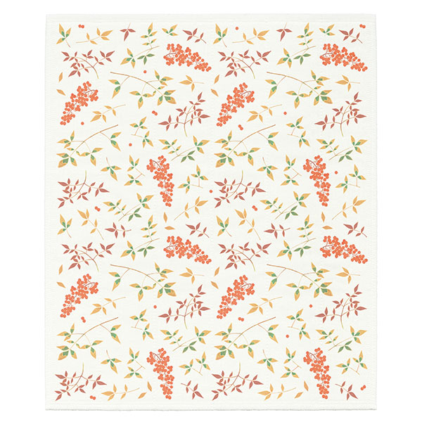 絵便りふきん 南天  -粟津魏三郎画-