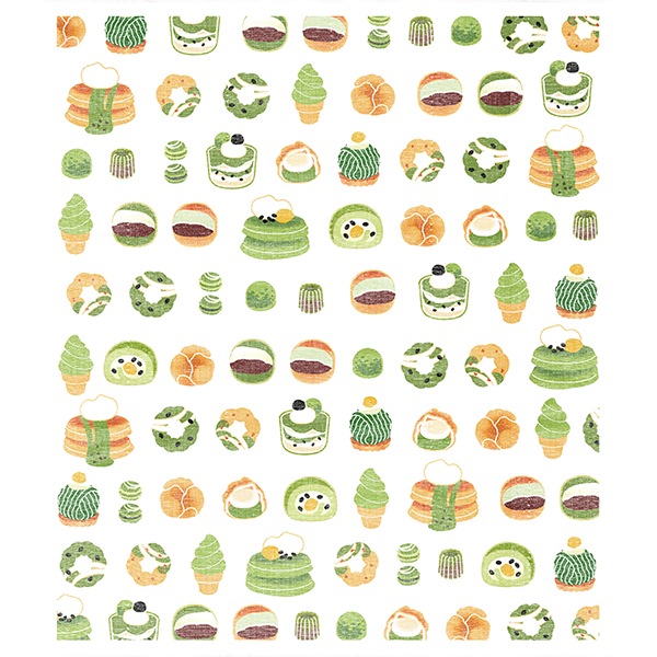 絵便りふきん 抹茶スイーツ