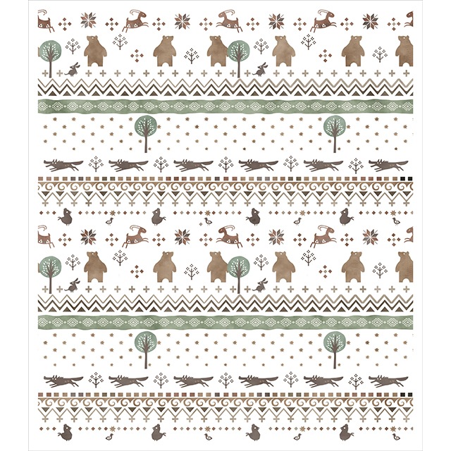 絵便りふきん　森のクマさん　-まつしまゆうこ-