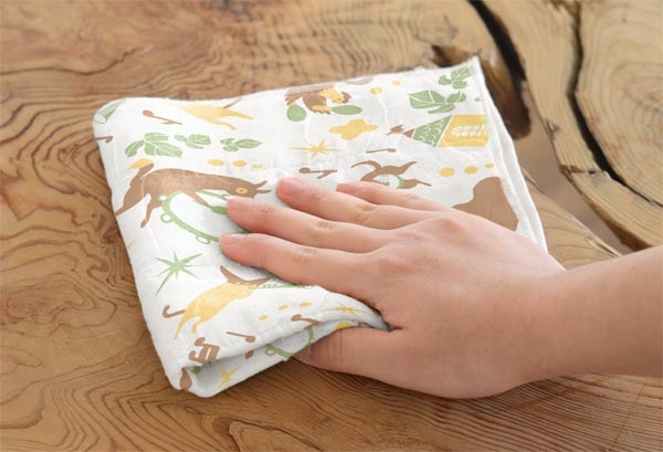 絵便りふきん ブレーメンの音楽隊柄