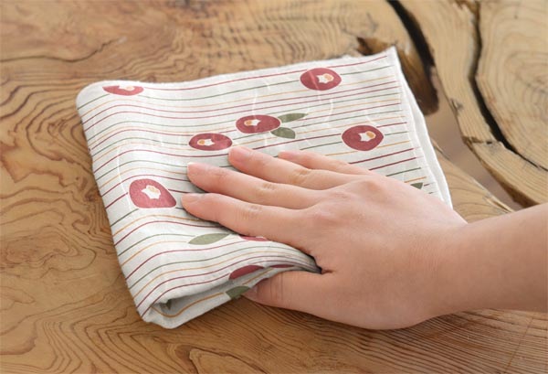 絵便りふきん 椿