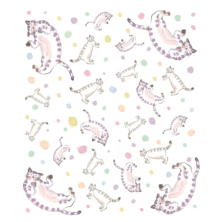 絵便りふきん リラックス猫