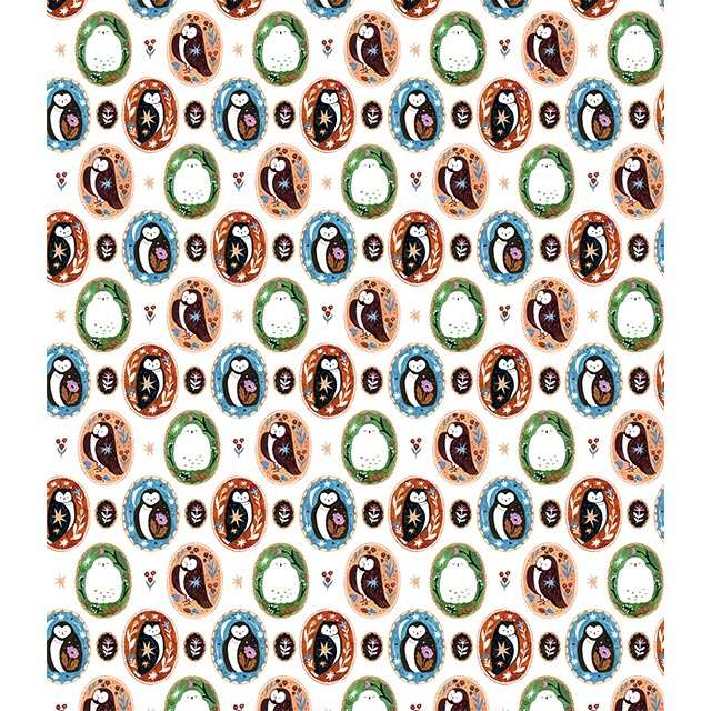 絵便りふきんフクロウのエンブレム　-泉はるか-