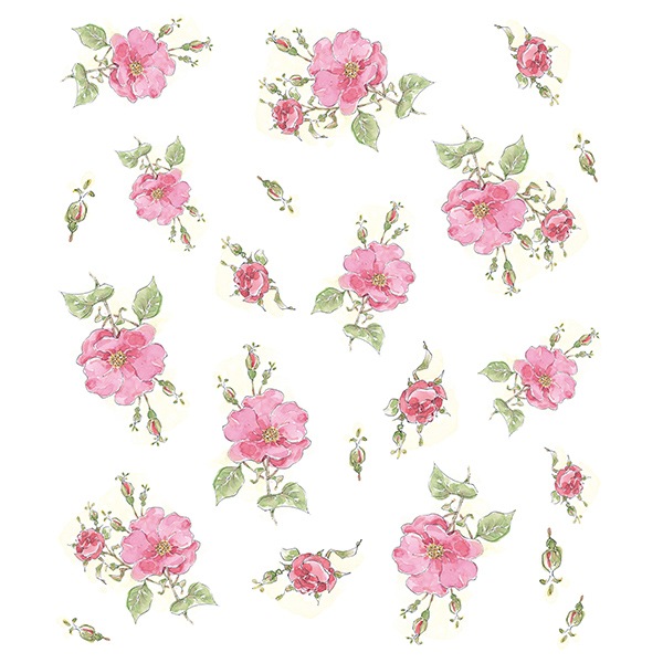 絵便りふきん　庚申バラ