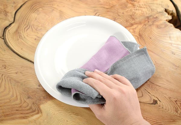 備長炭色合わせふきん 若紫