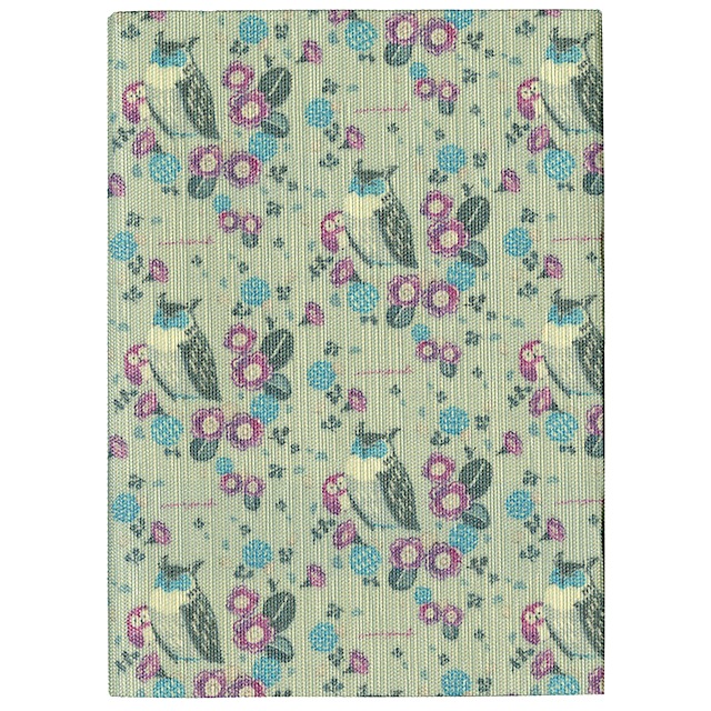 ふすま地ブックカバー文庫 フクロウとお花　-泉はるか-