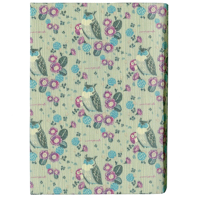 ふすま地ブックカバー文庫 フクロウとお花　-泉はるか-