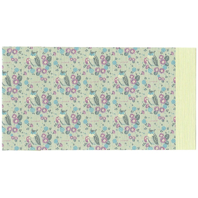 ふすま地ブックカバー文庫 フクロウとお花　-泉はるか-