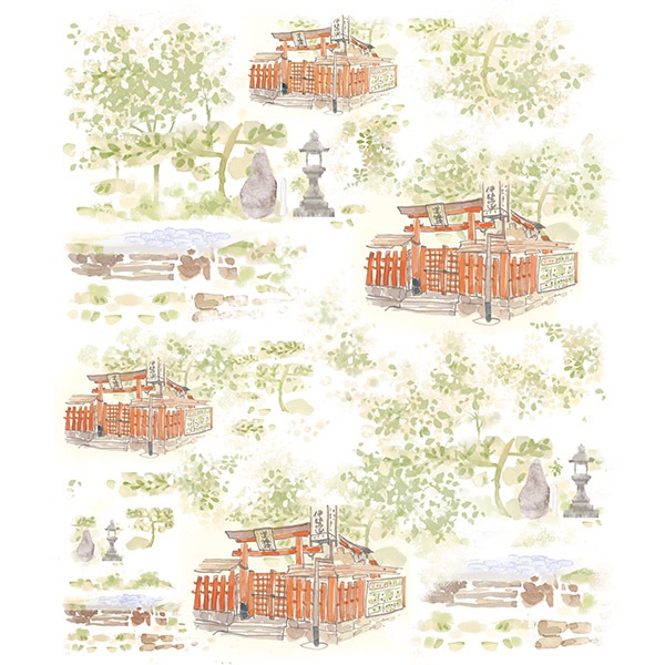 絵便りふきん　ならまち道祖神