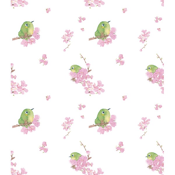 絵便りふきん めじろ