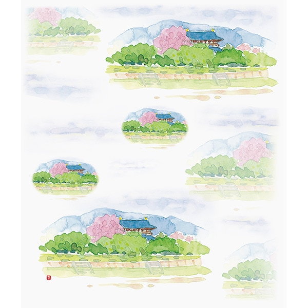 絵便りふきん　平城宮跡