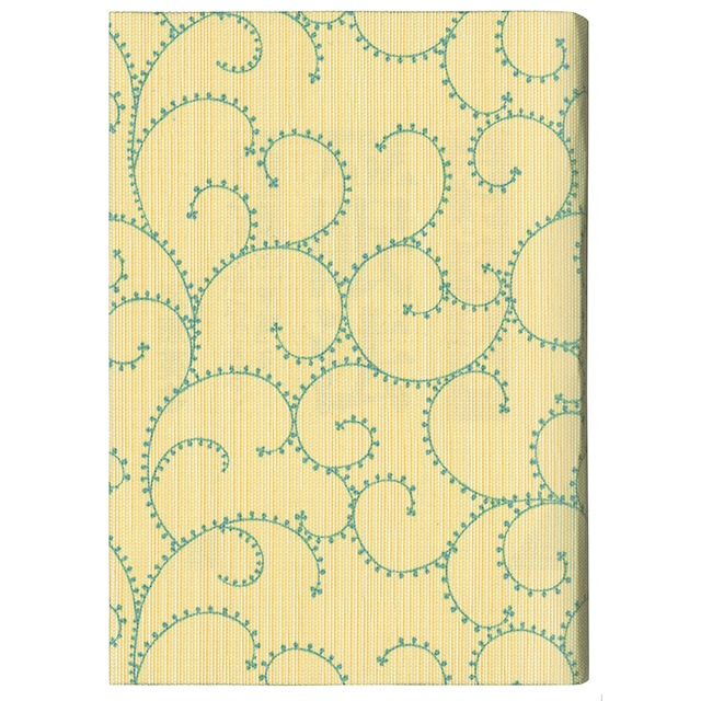 ふすま地ブックカバー文庫 蛸唐草-花浅葱 (はなあさぎ)