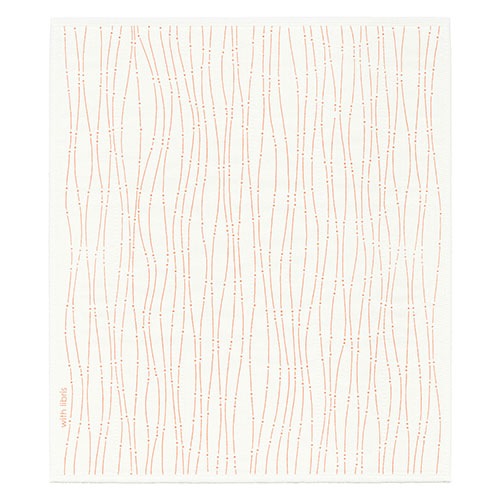 絵便りふきん -伊勢型紙柄- トクサ 朱色