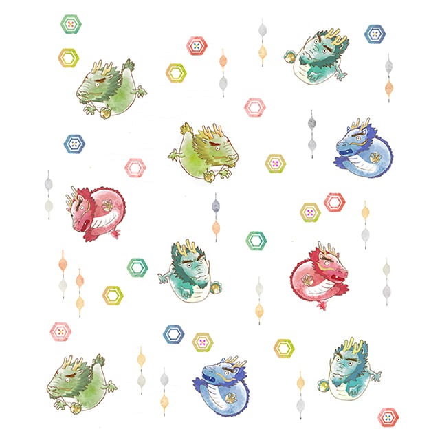 絵便りふきん　辰