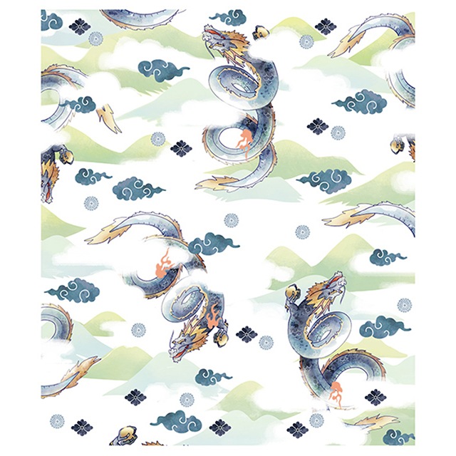 絵便りふきん　龍