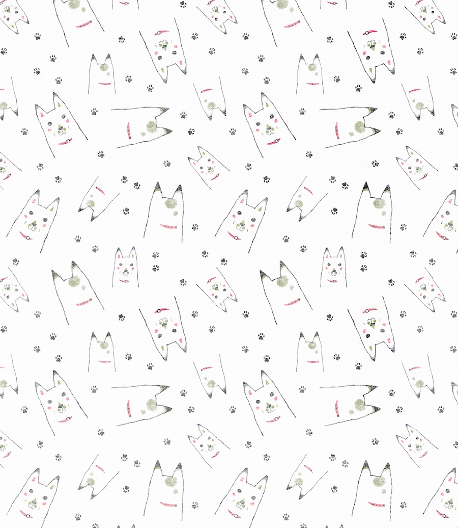 絵便りふきん わんこう柄
