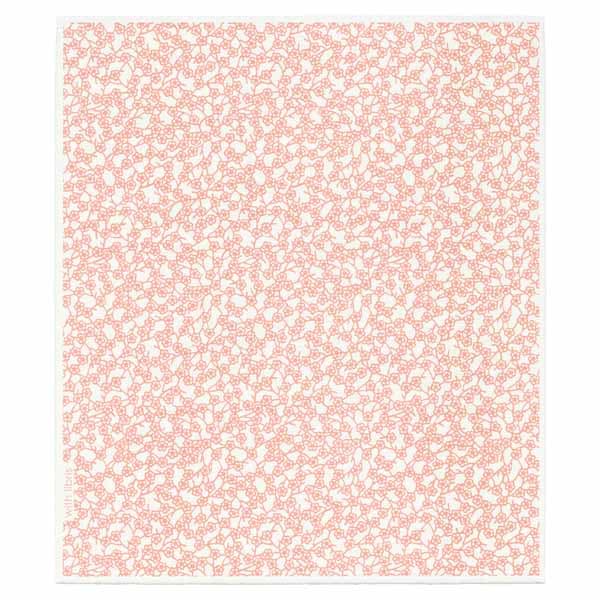 絵便りふきん -伊勢型紙柄- 梅 珊瑚朱色