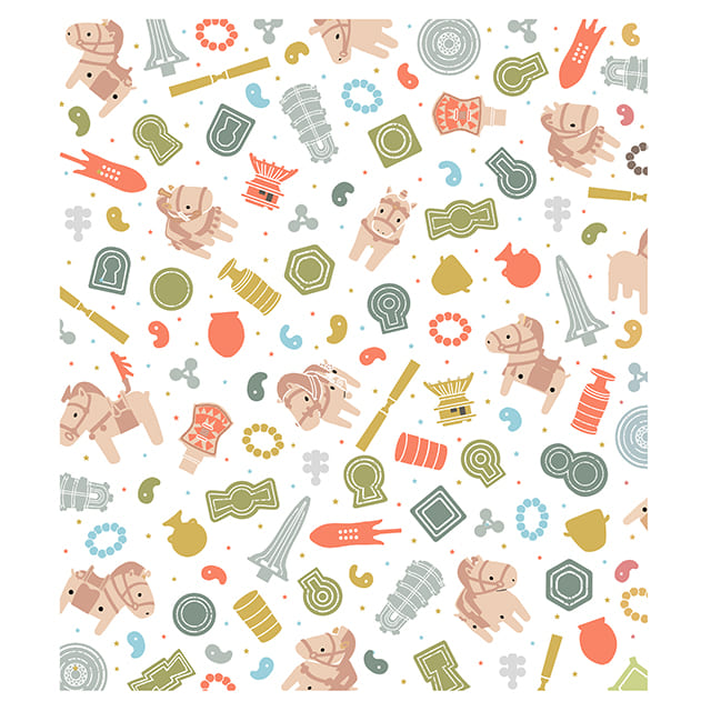 絵便りふきん　はにわ馬