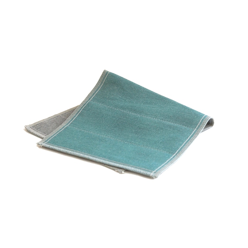 蚊帳織り　備長炭色合わせおしぼり　水浅葱