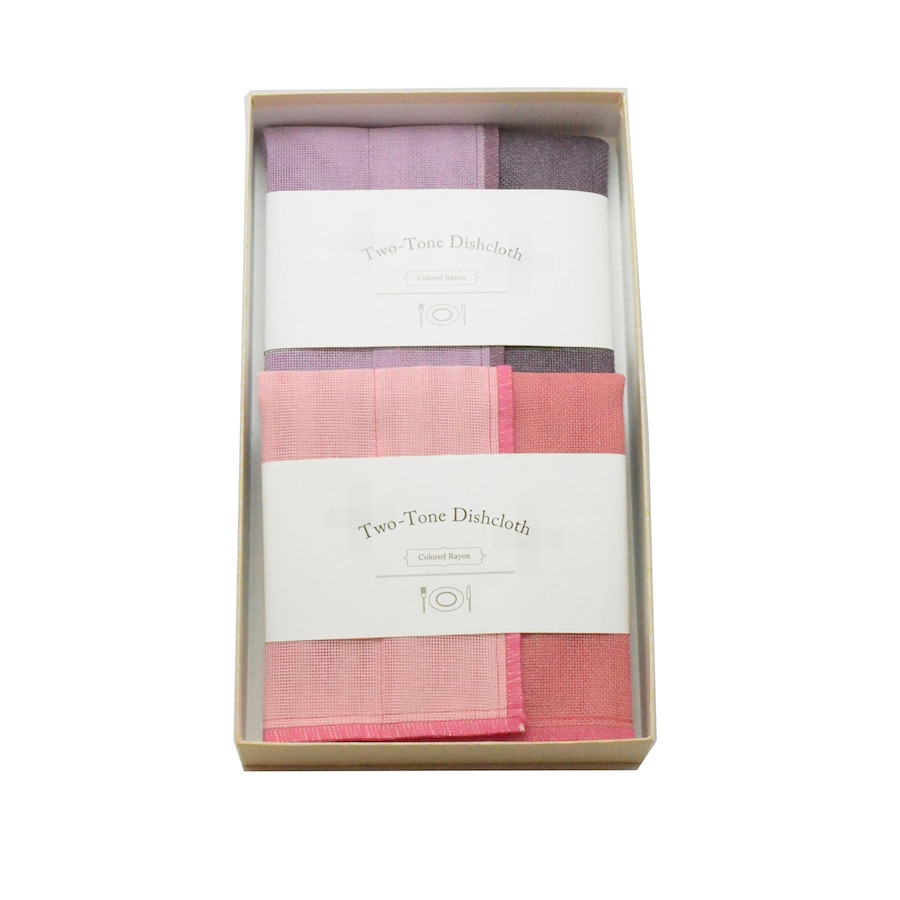 【ギフト】ツートンディッシュクロス2枚ギフト<イチゴ・カシス|箱入>